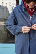 Lou Navy Striped Overshirt