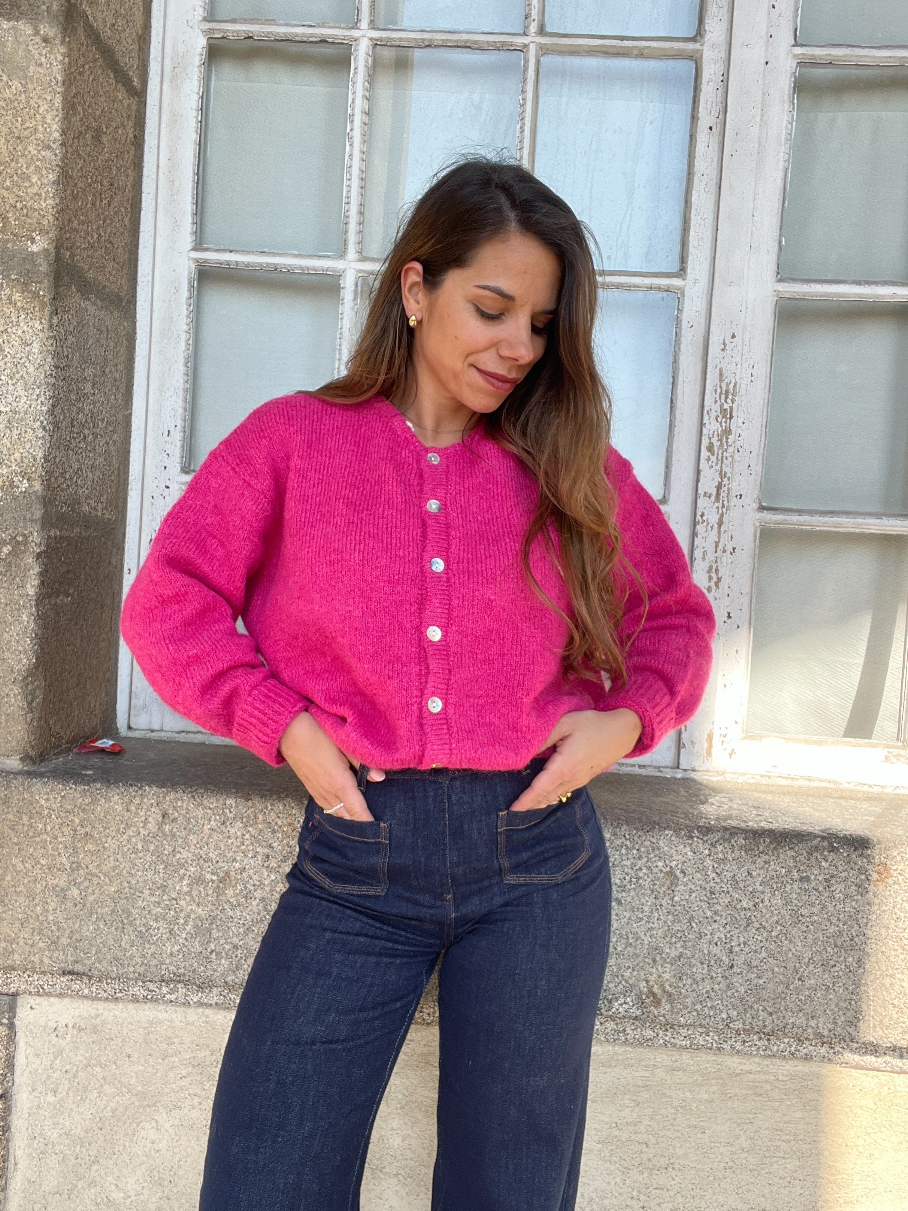 Charlie Pink Fuschia Cardigan
