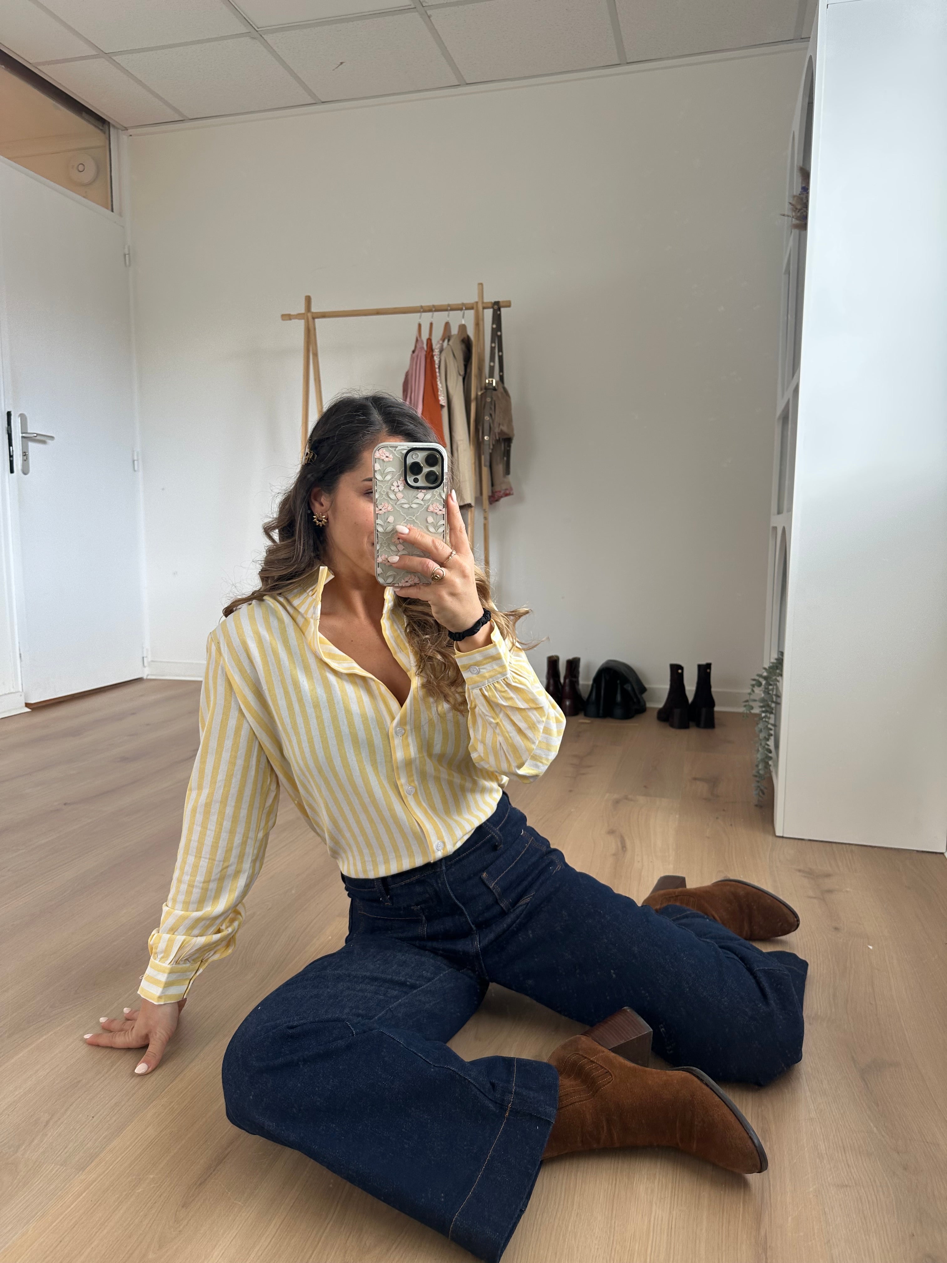 Colette Yellow Striped Blouse