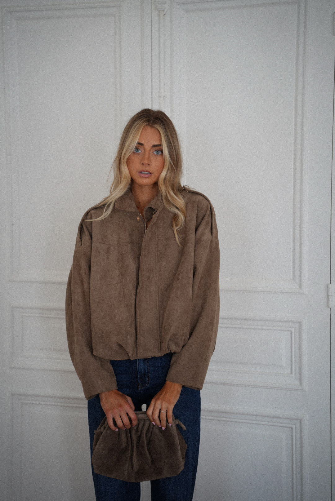 Chaqueta de ante Delfine - Taupe