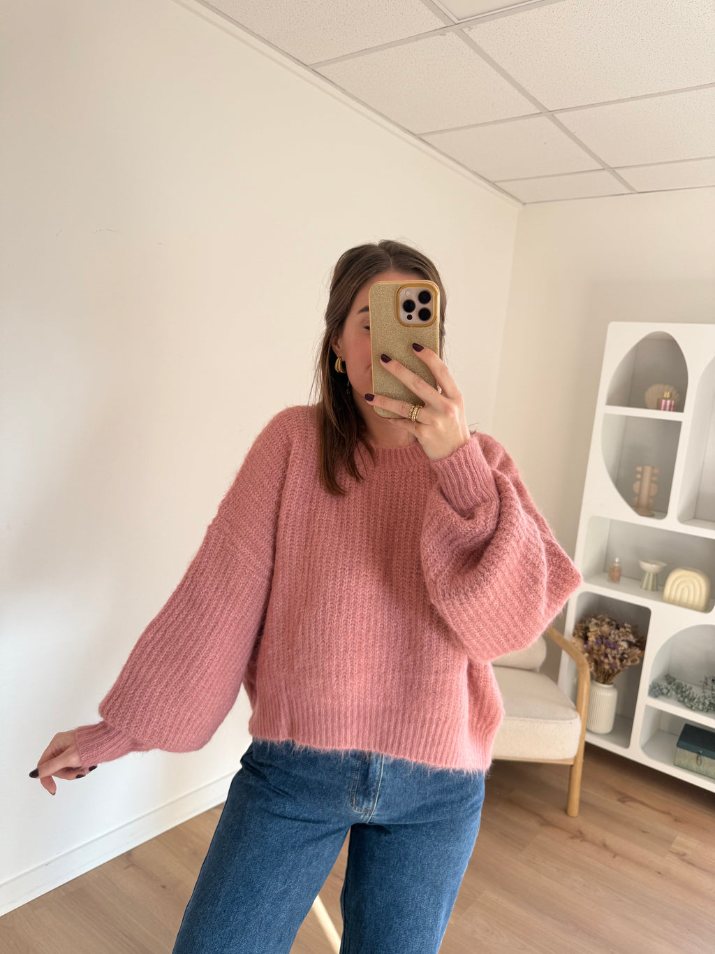 Jersey de punto Jade Rosa Viejo