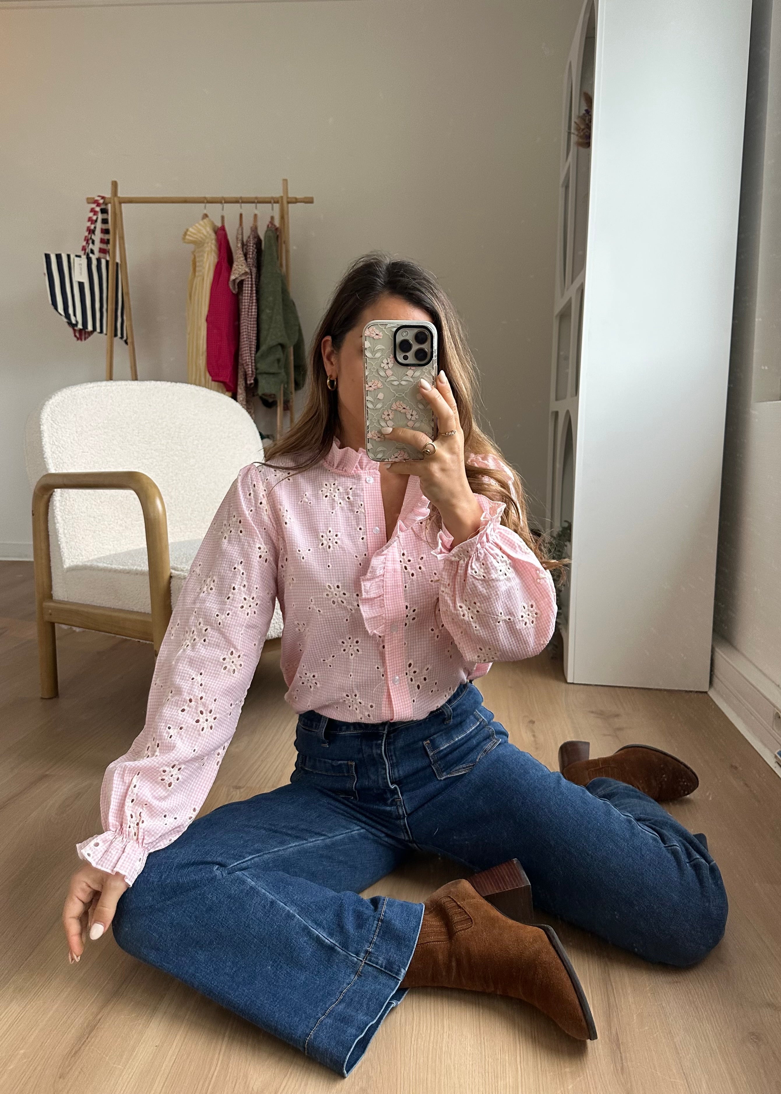 Embroidered Blouse Baby Pink Apolline