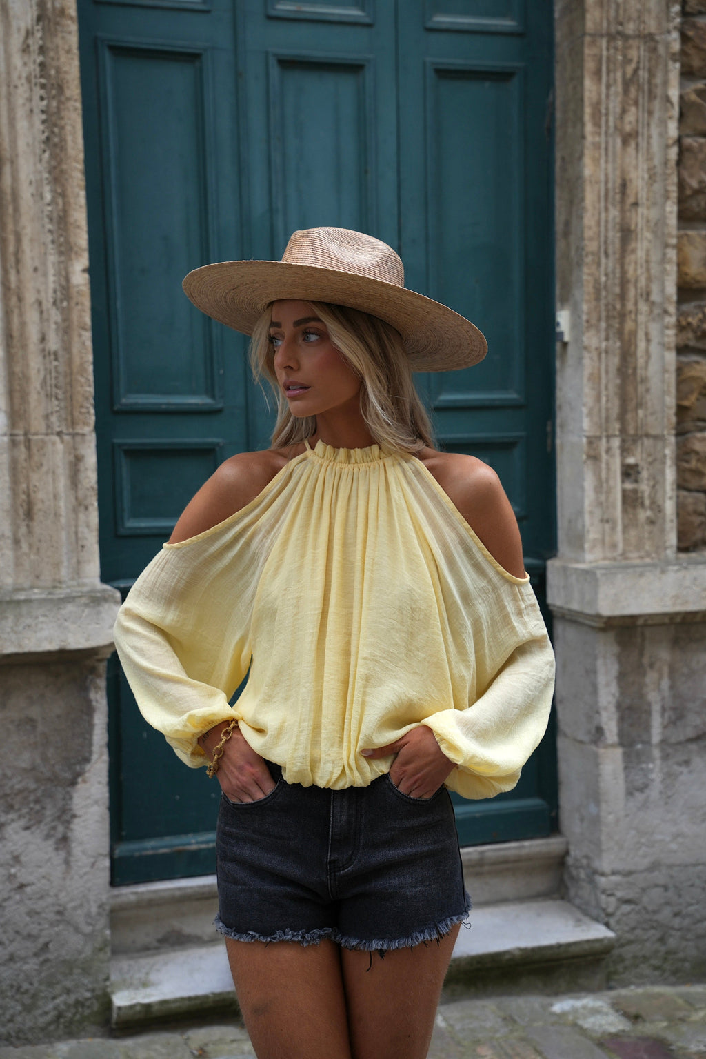Blouse Ajourée Karole - Jaune
