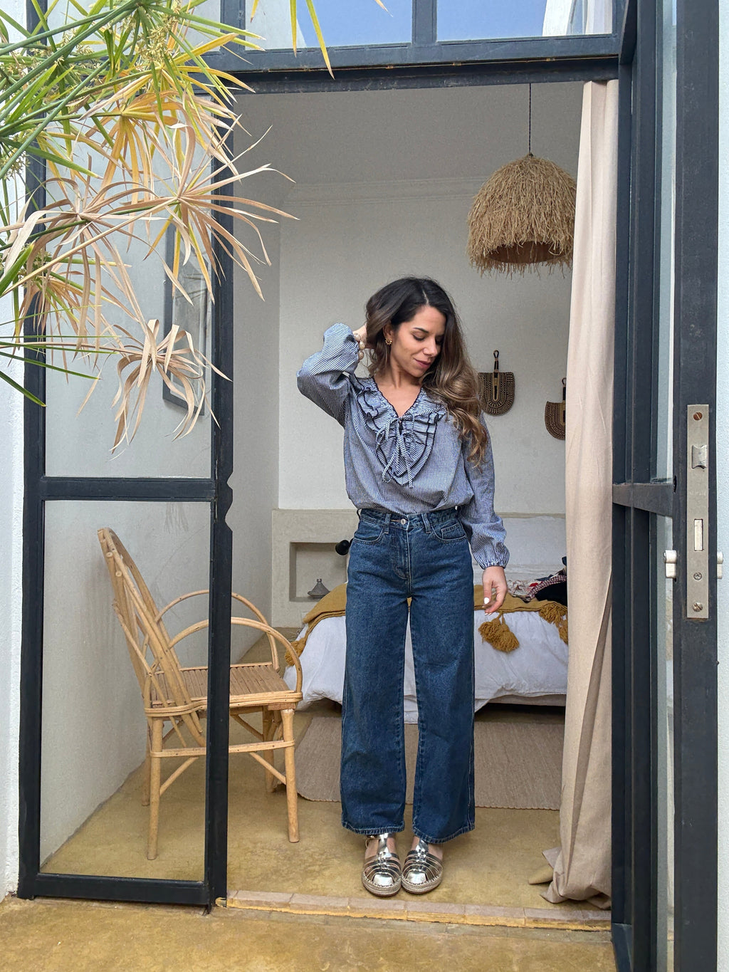 Blusa Stella Vichy Azul Marino
