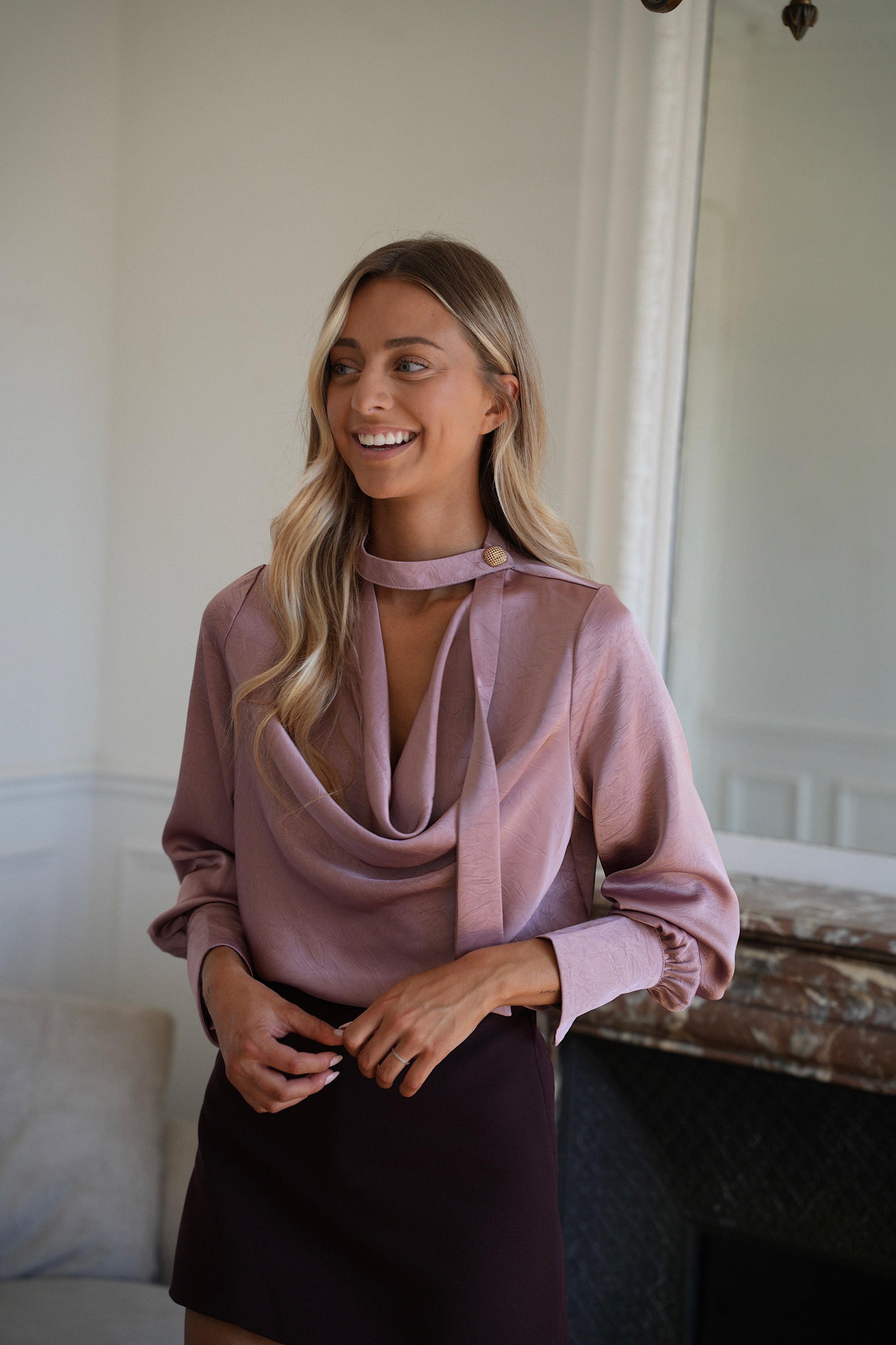 Sandra Fluid Blouse - Pink