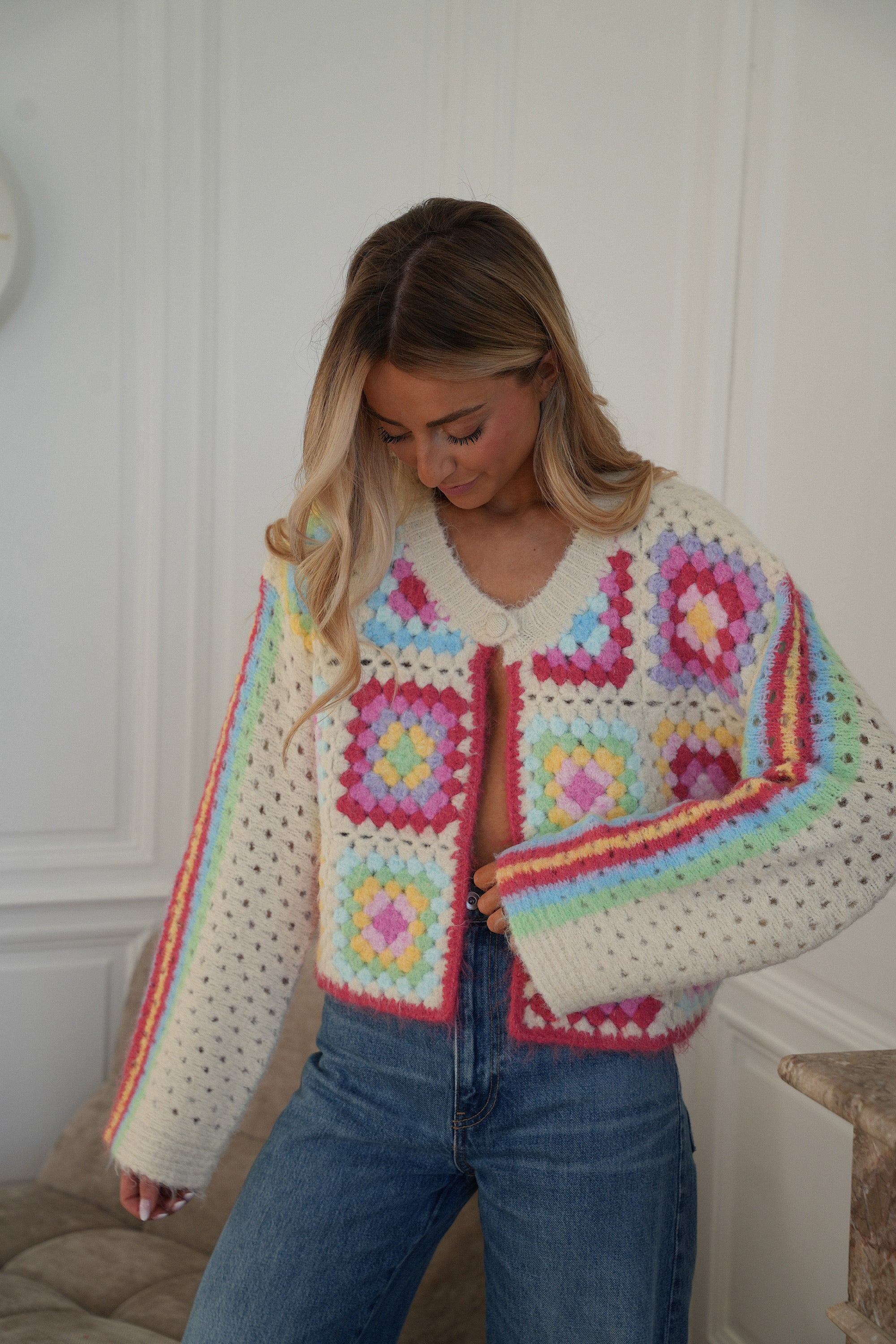 Gilet En Crochet Oliane - Coloré