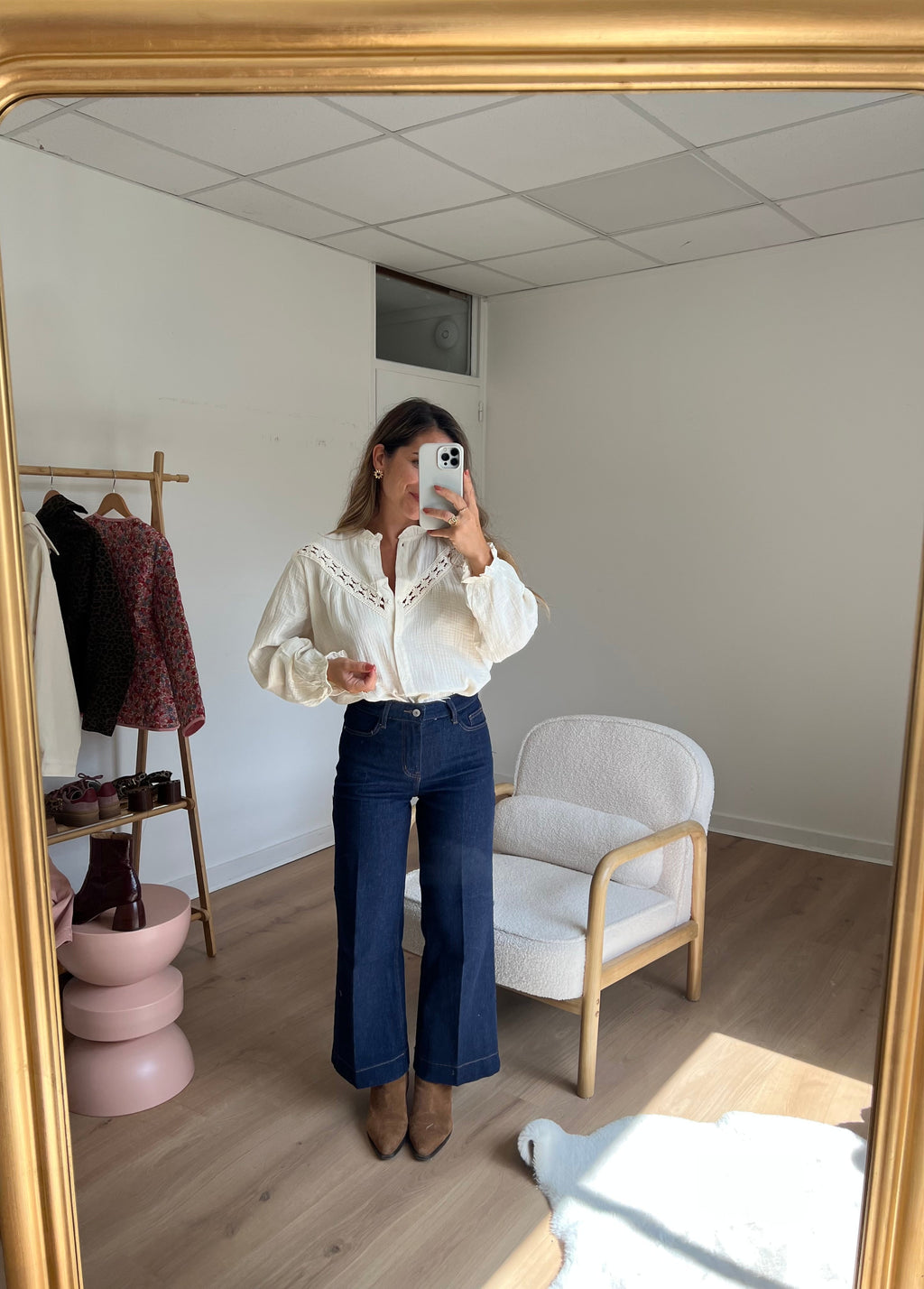Blusa bordada cruda Angèle