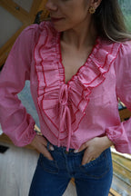 Blusa de cuadros rojos Stella