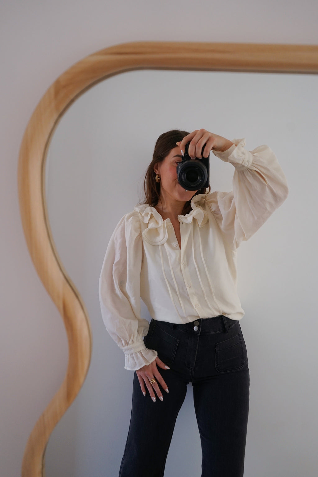 Brown Blouse Ecru