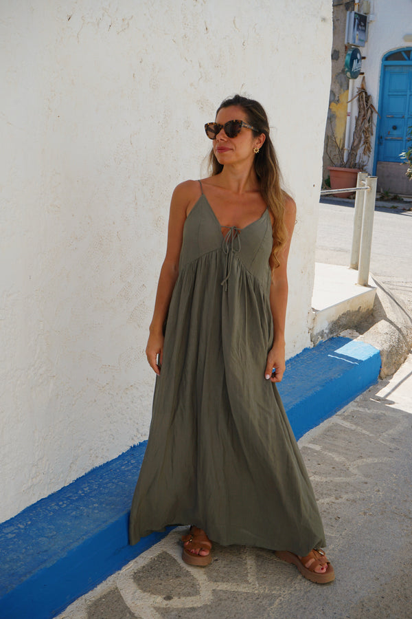 Vestido Largo Stella Caqui