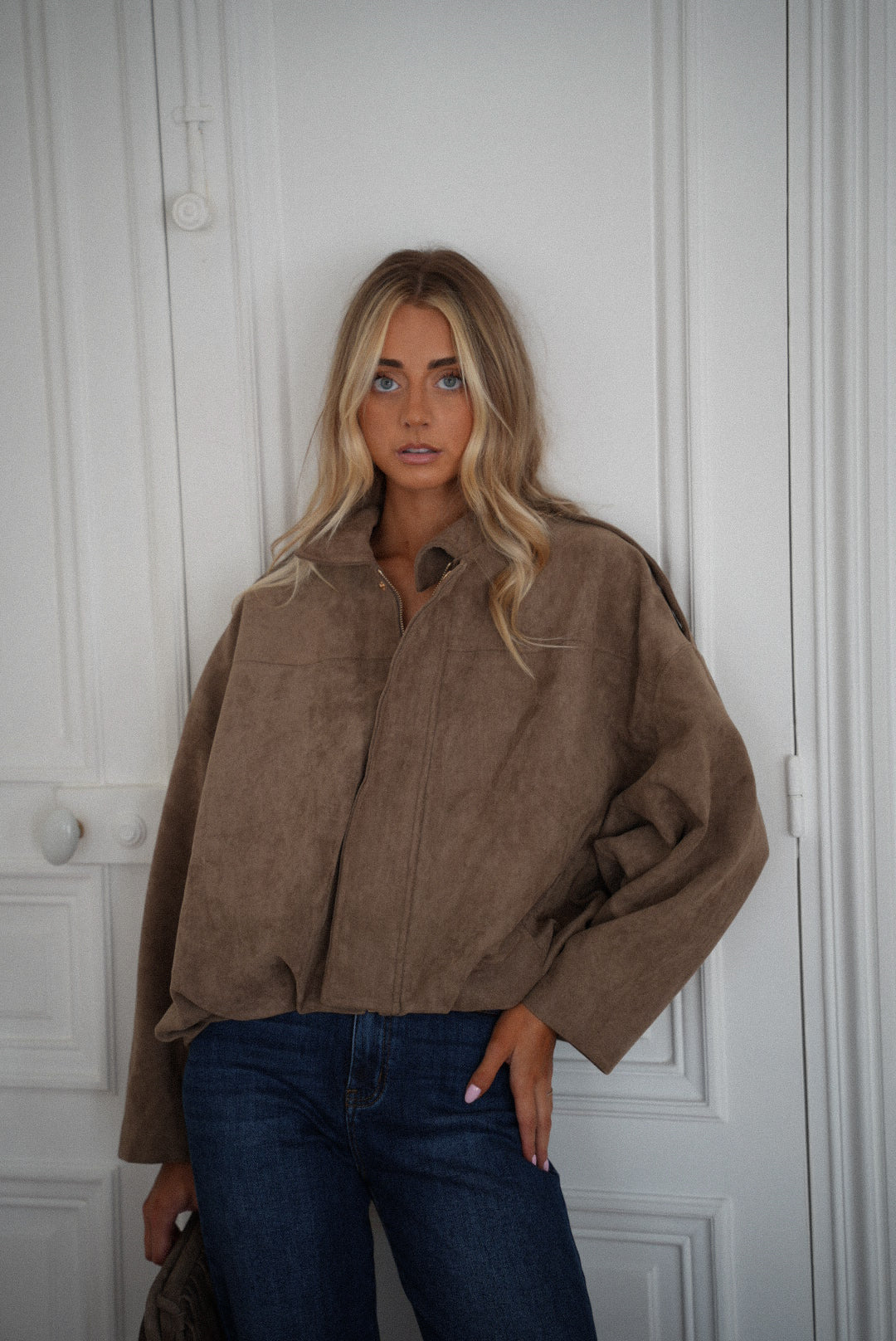 Chaqueta de ante Delfine - Taupe
