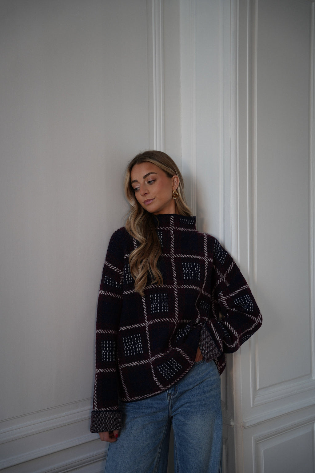 Pull À Carreaux Nala - Marine