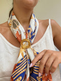 Anillo De Pañuelo Vintage - Diseño Trenzado Dorado