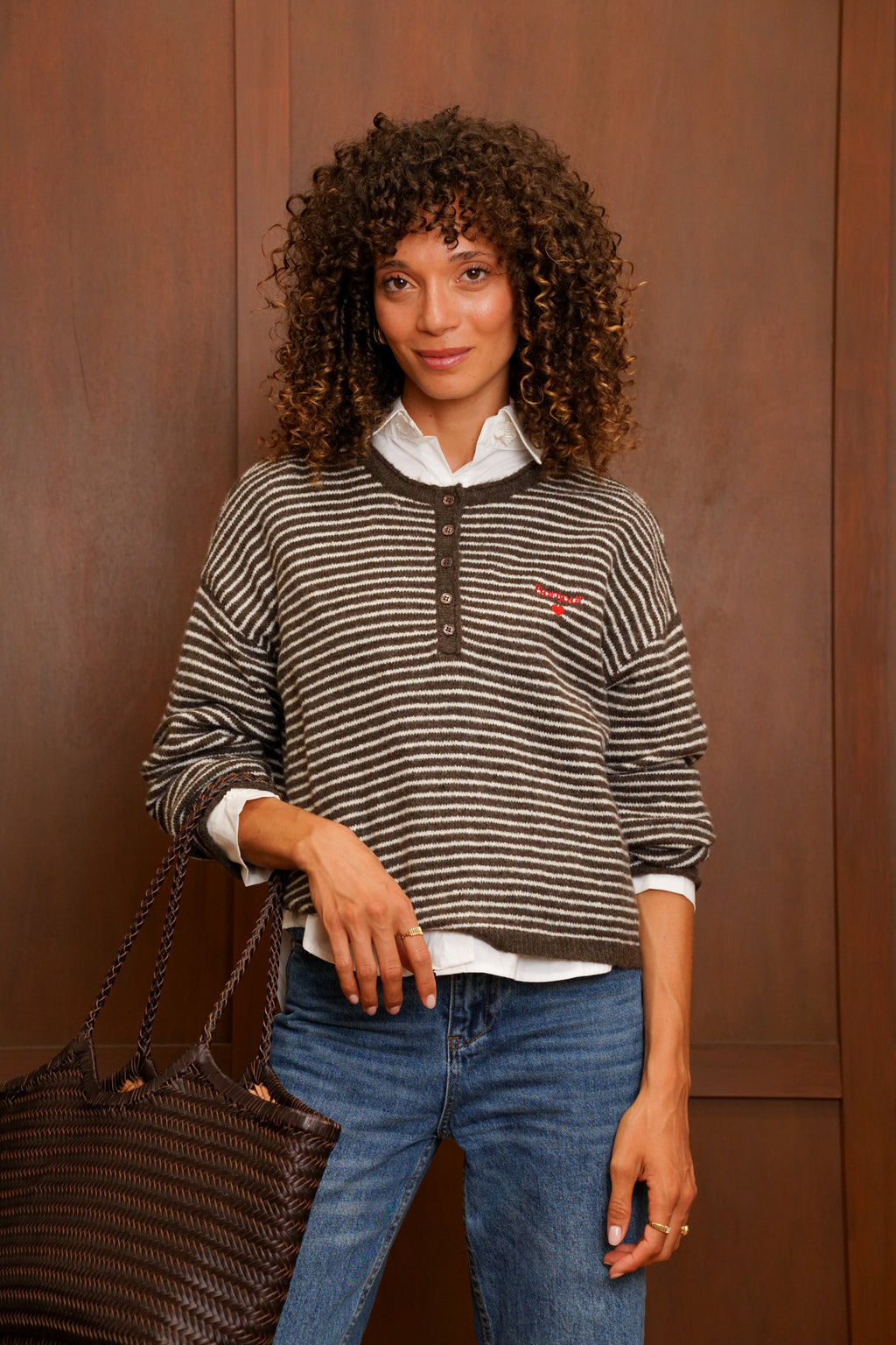 Pull Marinière Katia - Marron