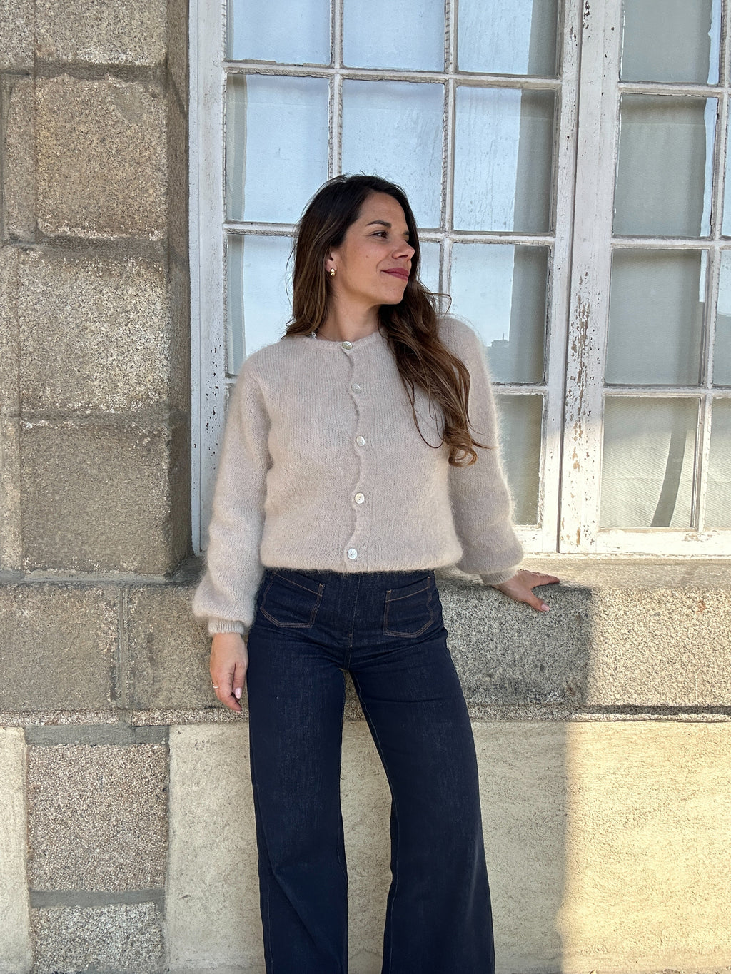 Maille en laine Bianca taupe