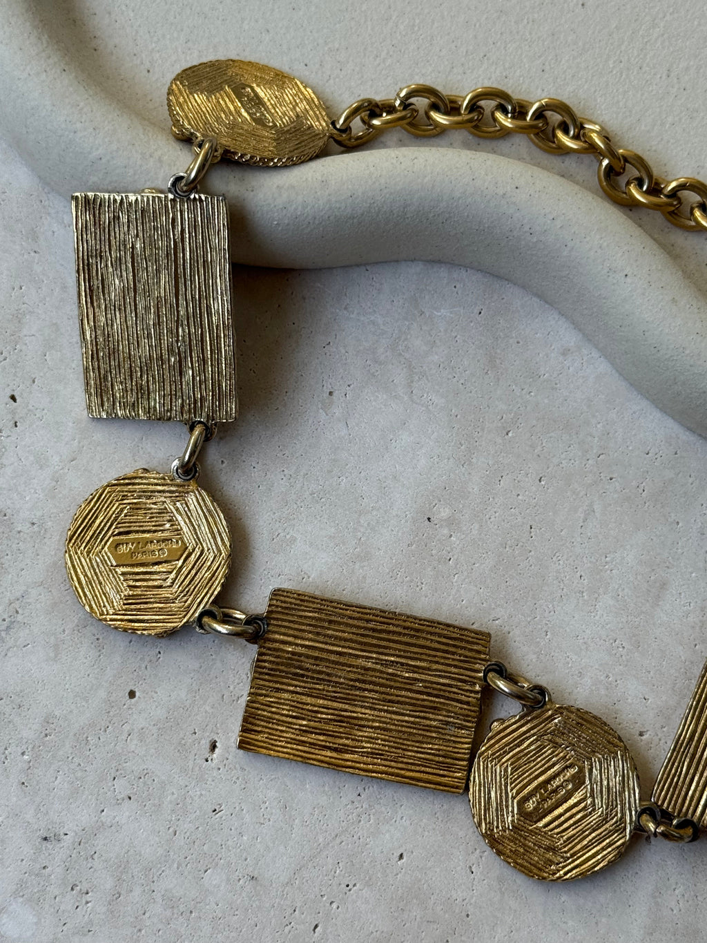 Collier Vintage Guy Laroche - Maillons Géométriques