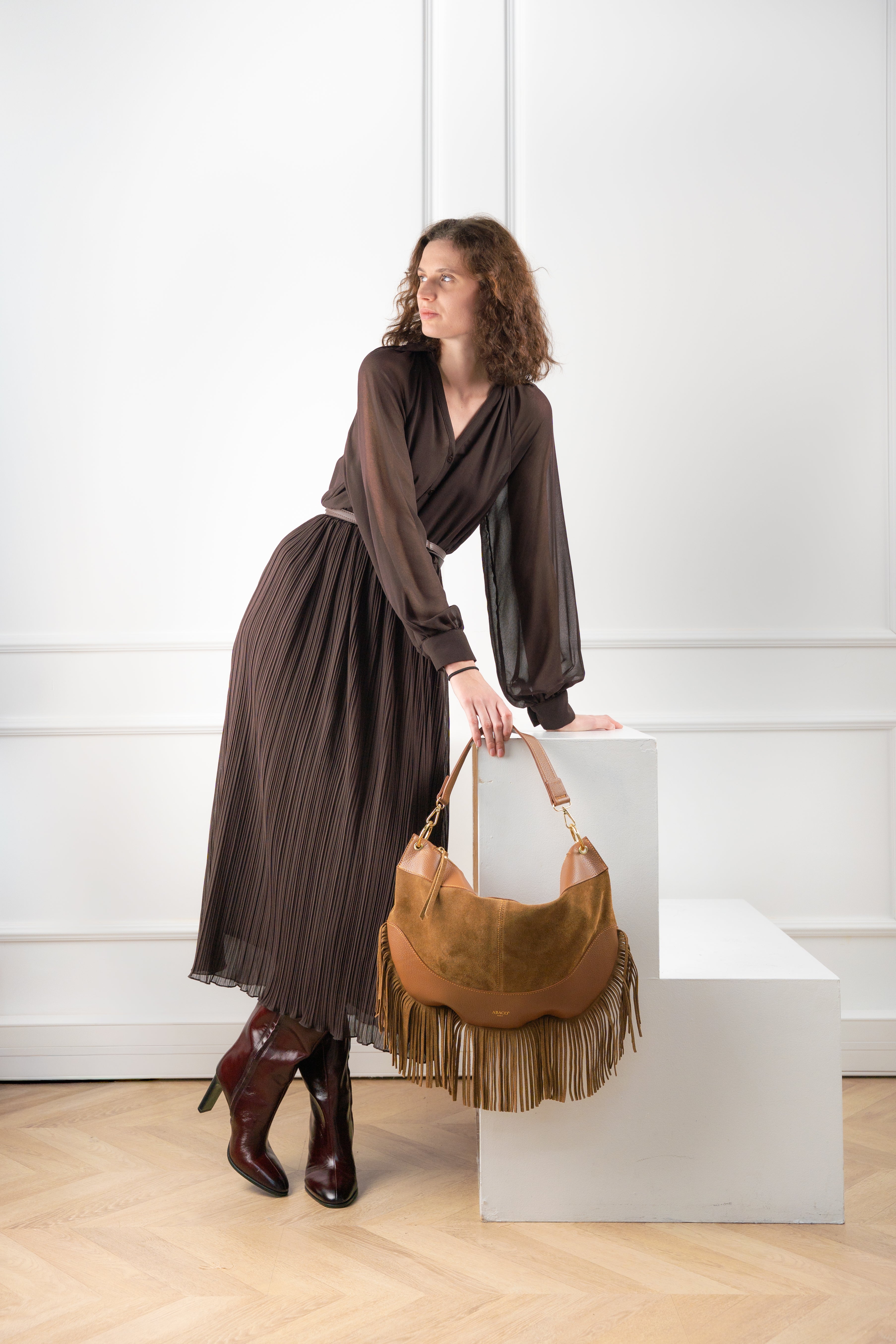 Kael Fringe Shoulder Bag - Camel
