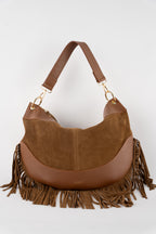 Kael Fringe Shoulder Bag - Camel
