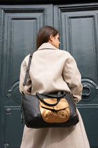 Odelia Handbag - Black/Metallic Bronze