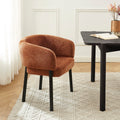 Abelia - Chairs - Chenille - Terracotta And Black Metal Legs