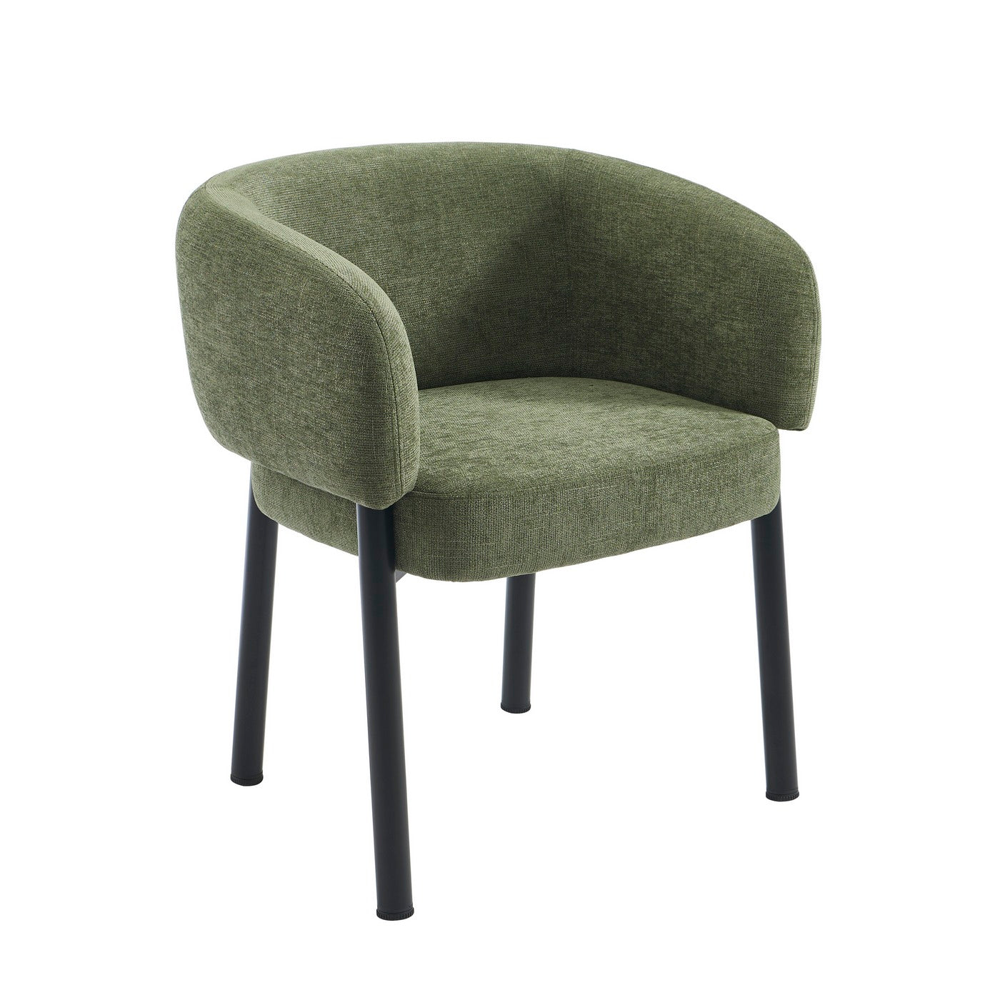 Abelia - Fauteuil De Table - Velours Tramé - Vert