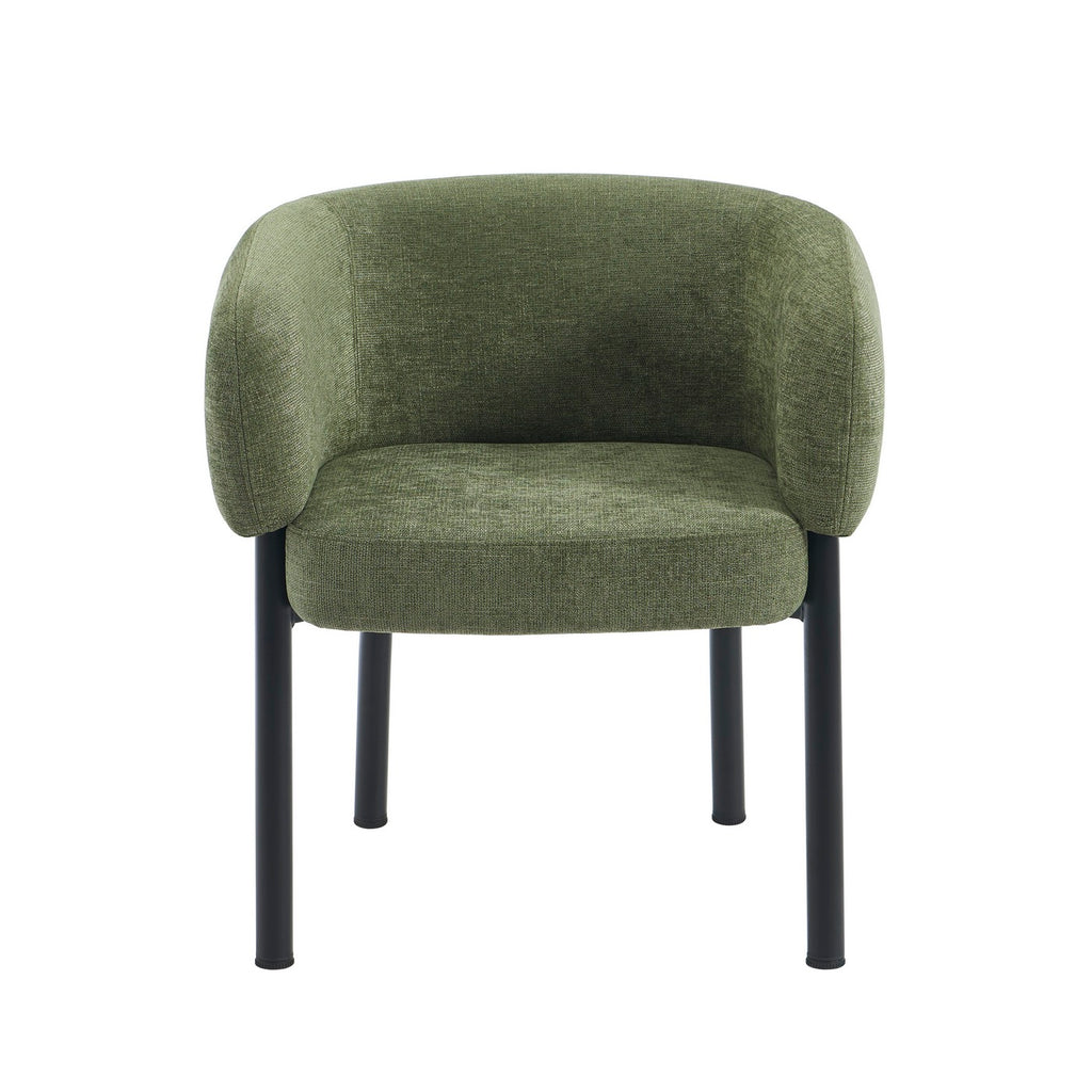 Abelia - Fauteuil De Table - Velours Tramé - Vert
