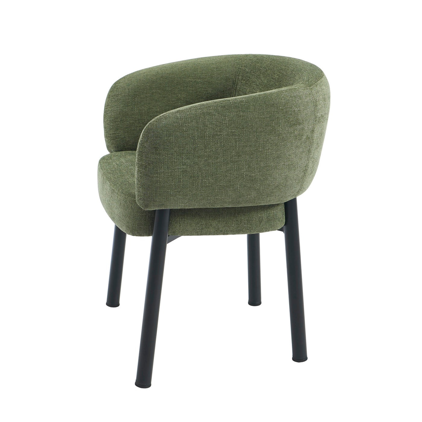 Abelia - Fauteuil De Table - Velours Tramé - Vert