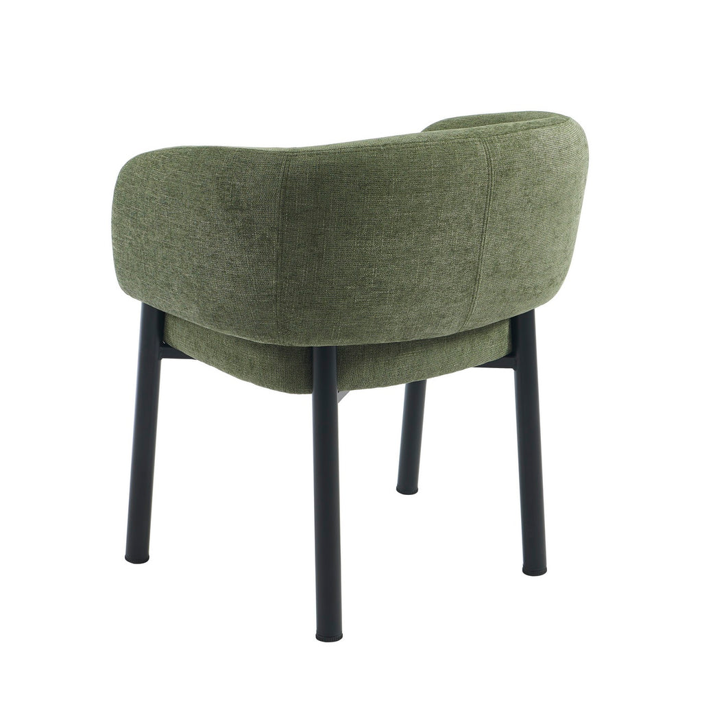 Abelia - Fauteuil De Table - Velours Tramé - Vert