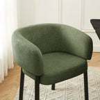 Abelia - Fauteuil De Table - Velours Tramé - Vert