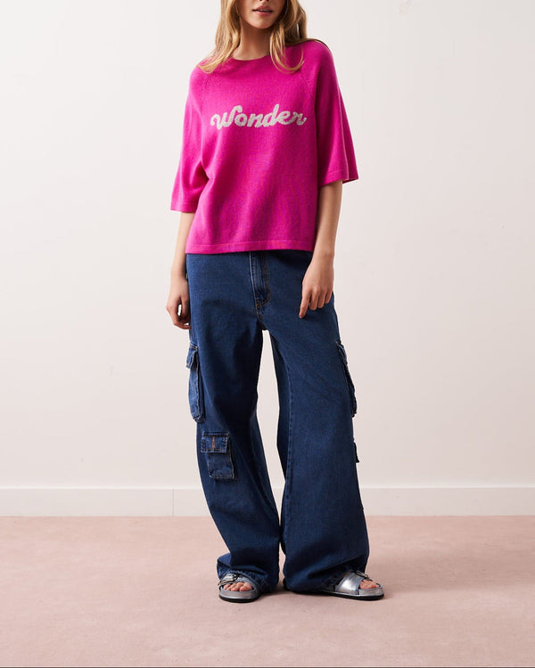 Pull Col R Mcr 3/4 Elea - Wonder Lollipop - 100% Cachemire 12Gg - Femme