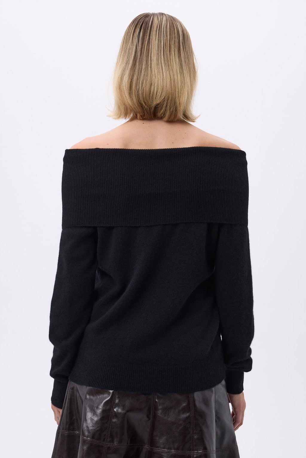 Pull Encolure Bardot Epaules Denudés F Abys - Noir - Femme