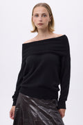 Pull Encolure Bardot Epaules Denudés F Abys - Noir - Femme