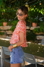 Liza Sequin Blouse - Orange