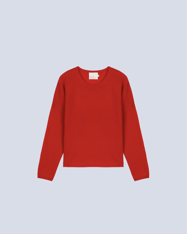 Absolut Cashmere - Kaira Round Neck Sweater - Cherry - 100% Cashmere 12Gg - Women