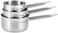 Set 3 Casseroles 16/18/20cm Manche Fixe - Acier Inoxydable - Inox