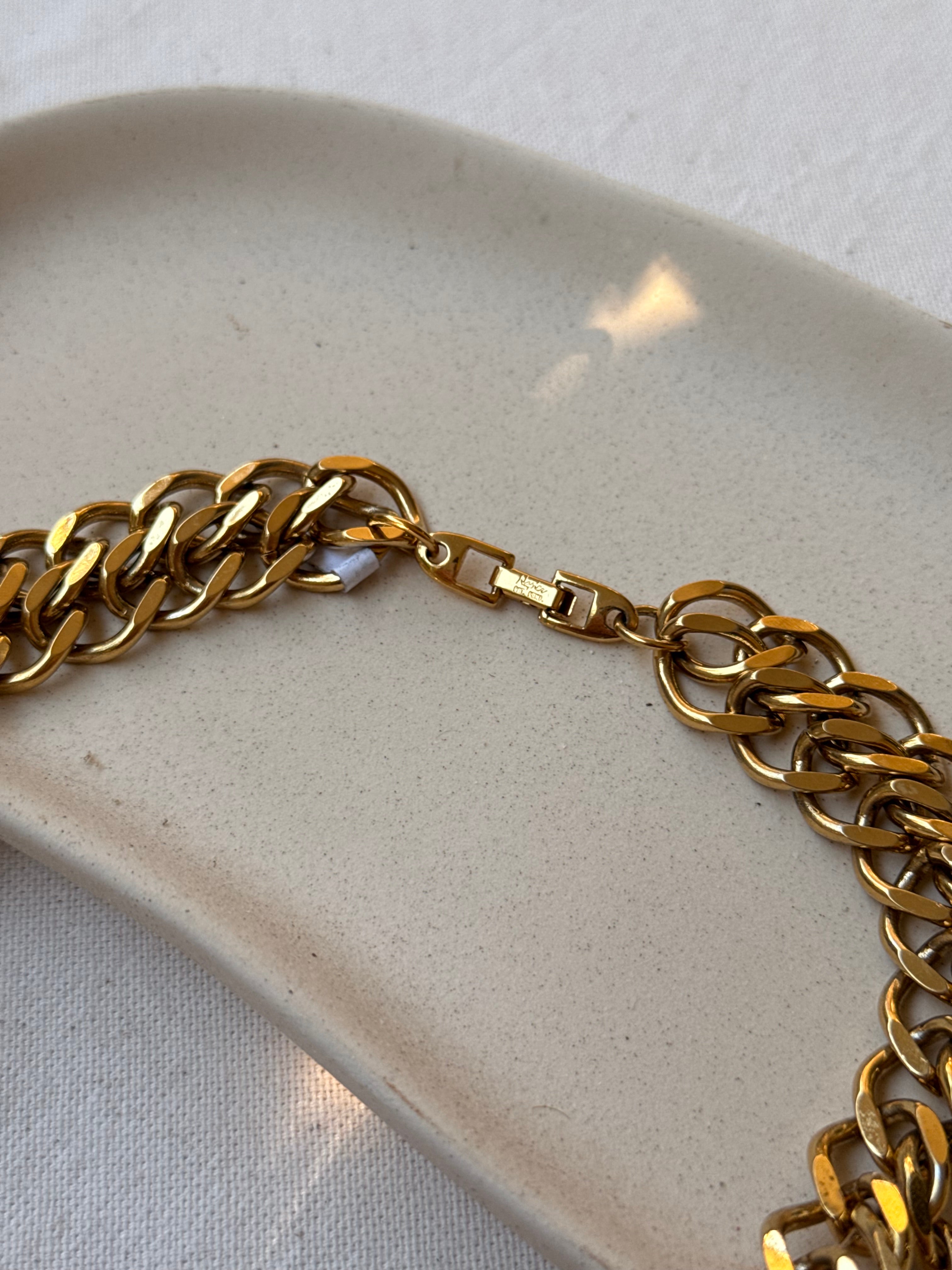 Collar Napier Vintage - Malla Doble Dorada