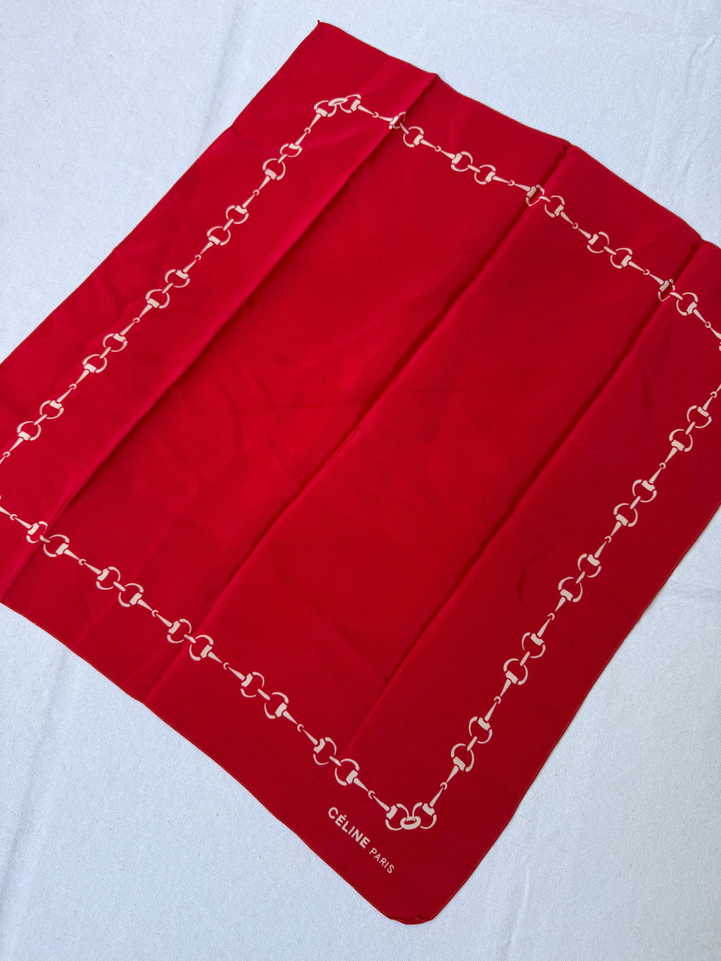 Céline Scarf – Red Chain Patterns