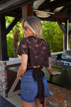 Zac Embroidered Blouse - Chocolate