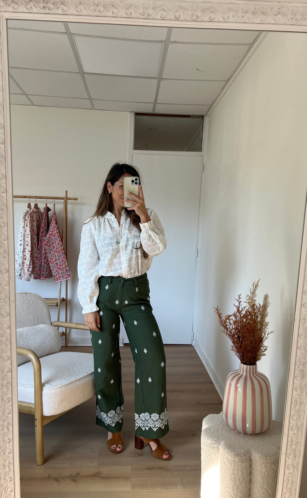 Lola Khaki Fluid Pants