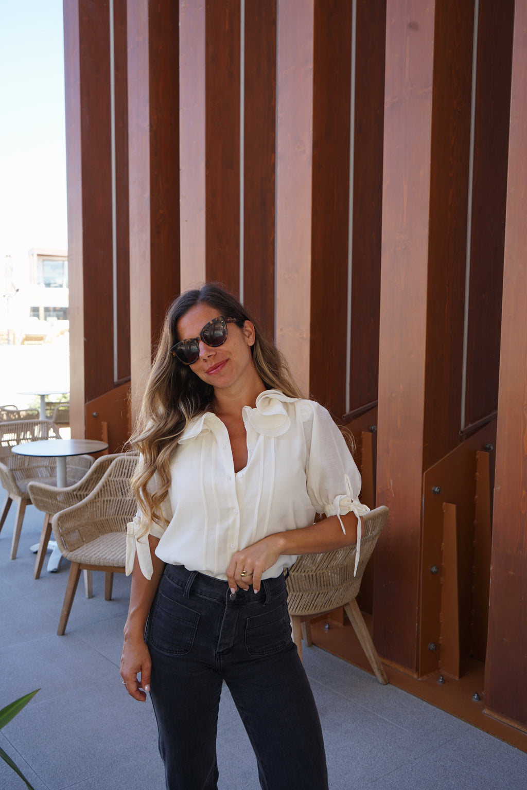 Mini Blouse Brune Beige