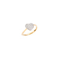 Cœur ring - 18K gult guld & hvide diamanter