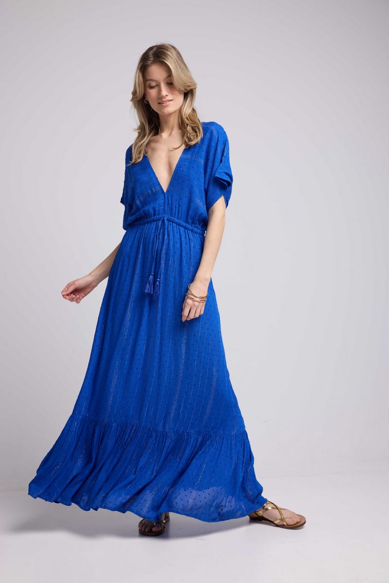 Long Short Sleeve Dress - Blue