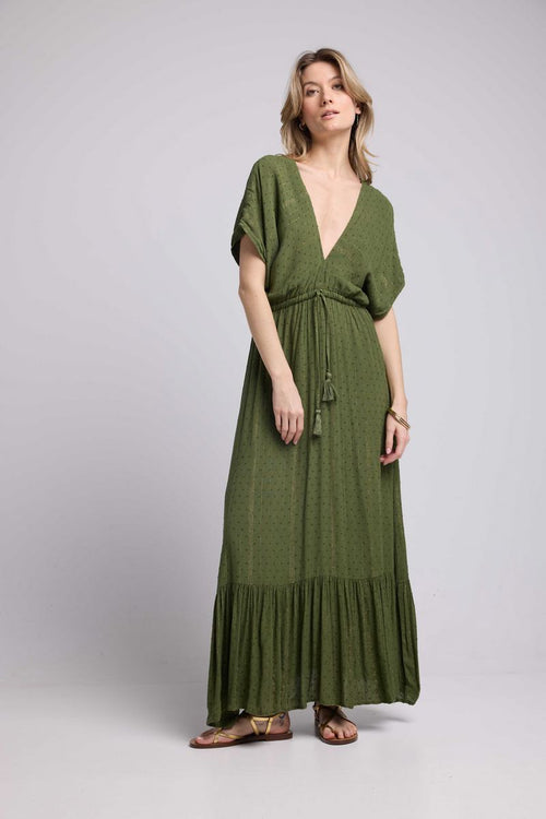 Robe Long Manches Courtes - Khaki