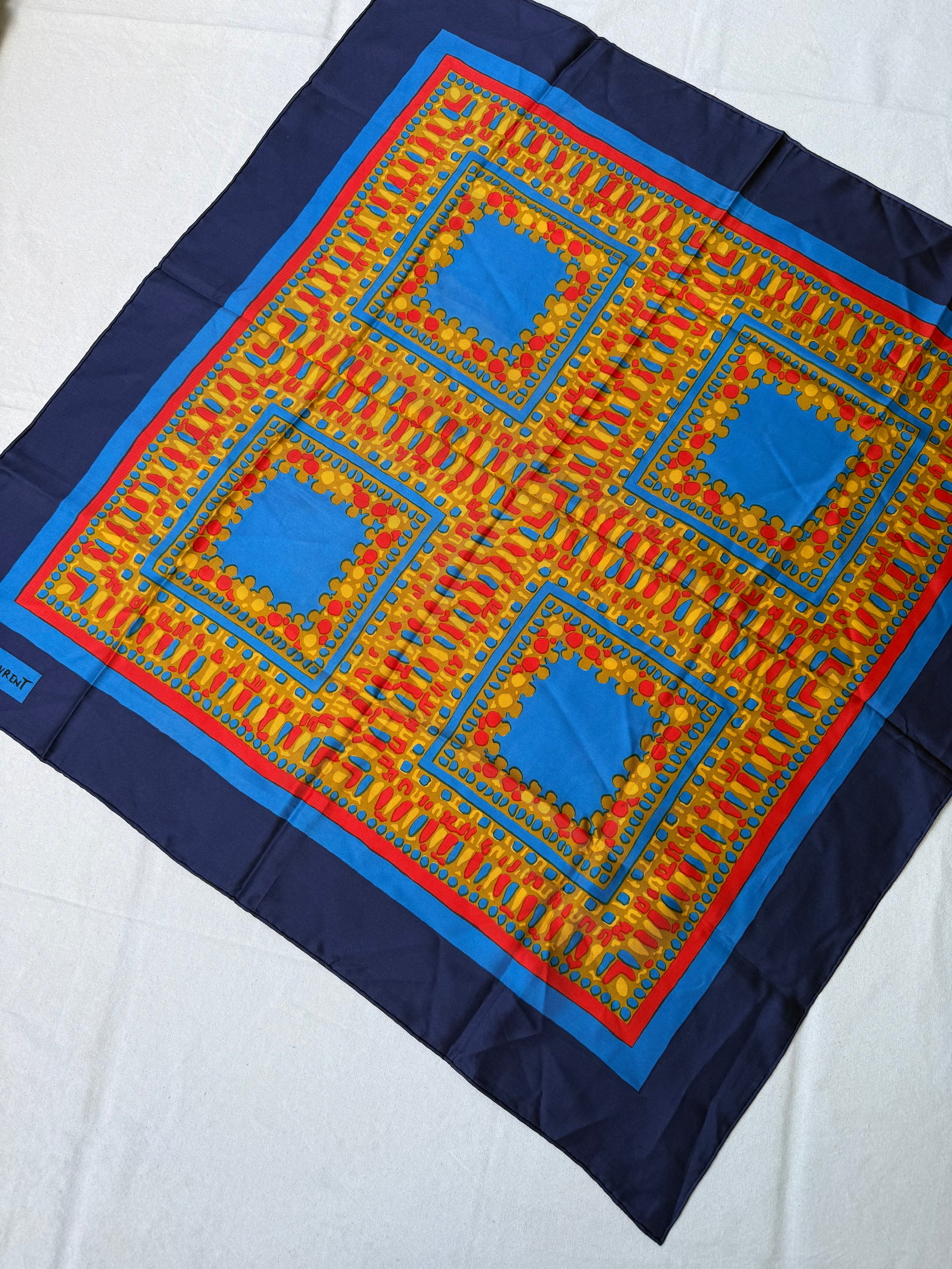 Yves Saint Laurent Scarf – Colorful Graphic Patterns