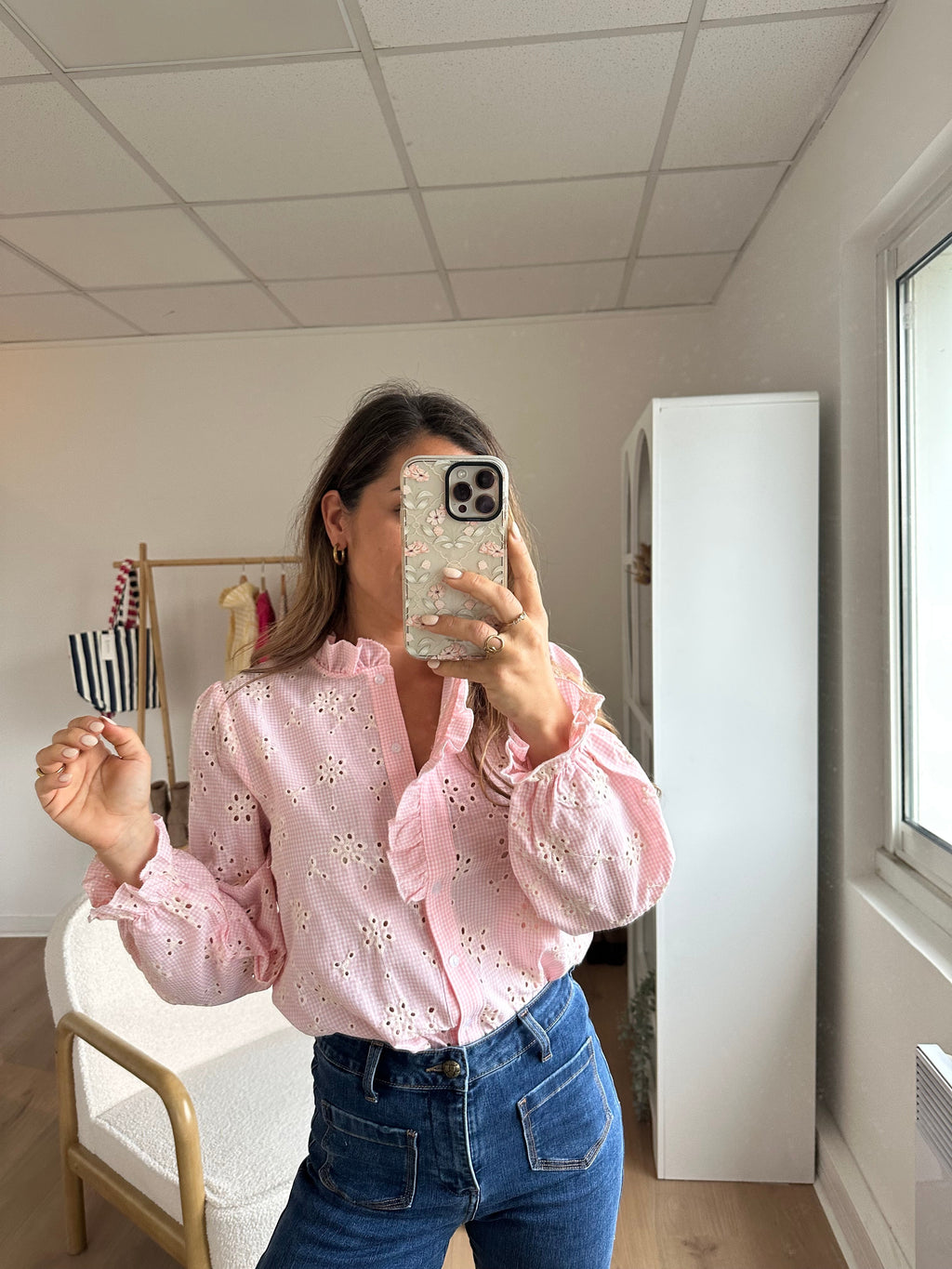 Embroidered Blouse Baby Pink Apolline