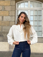 Blusa bordada cruda Angèle