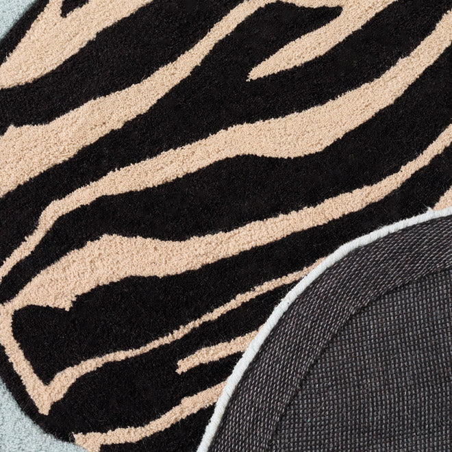 Âme fauve – Zebra wool rug - blue Âme fauve