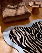Âme fauve – Zebra wool rug - blue Âme fauve