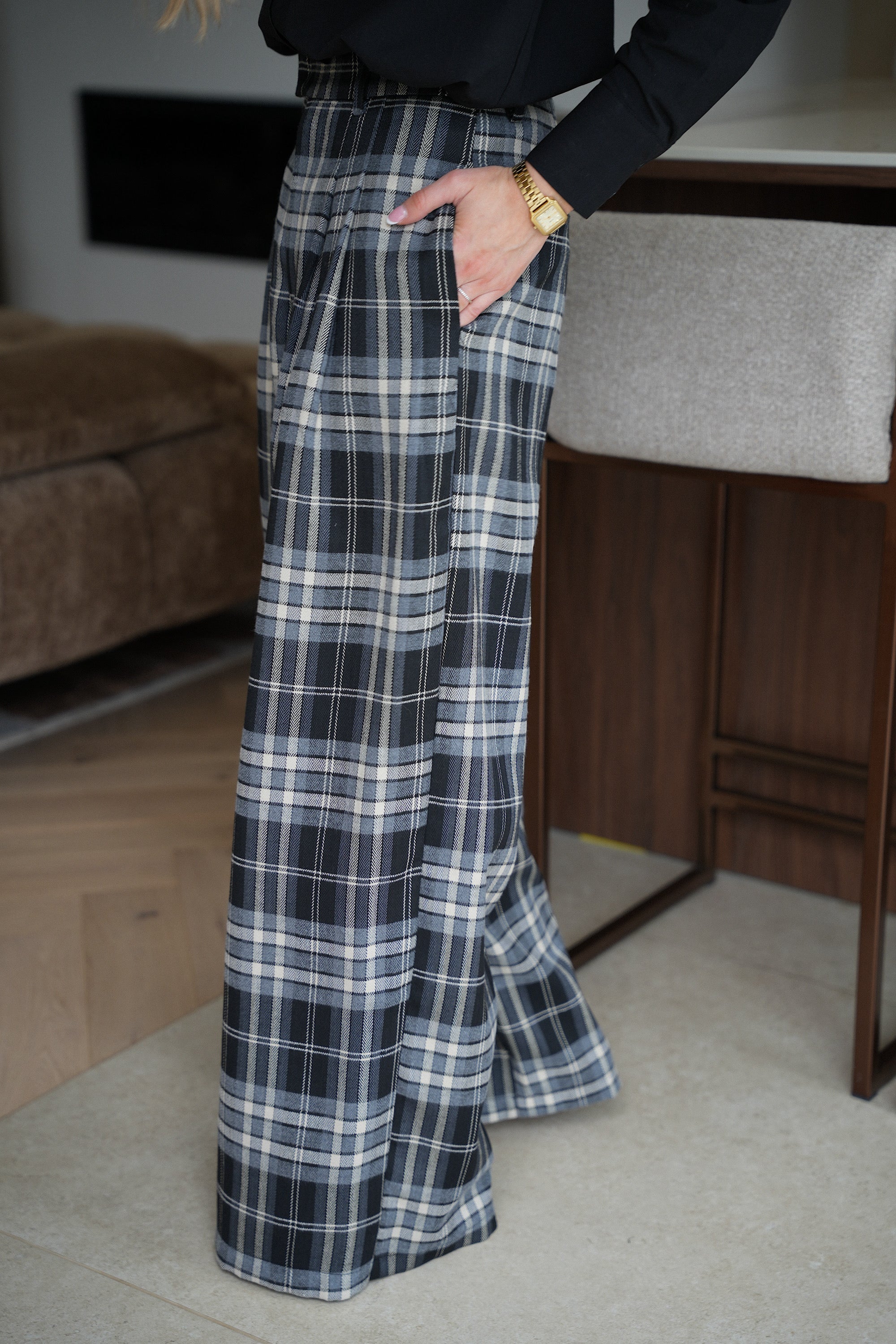 Pantalon À Carreaux Lola - Noir