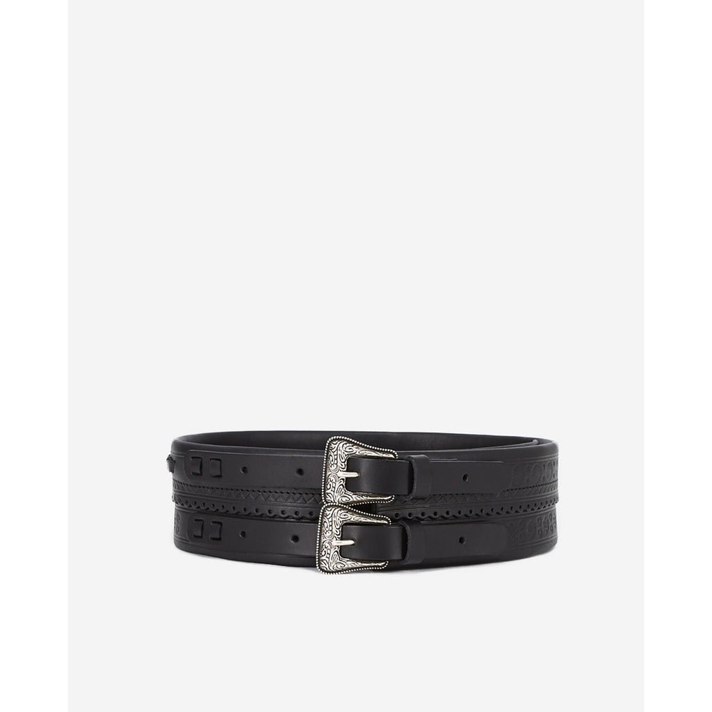The Kooples - Ceinture En Cuir - Noir - Femme